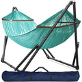 Tranquillo Universal Double Hammock with Stand Included for 2 Persons/Foldable Hammock Stand 600 lbs Capacity Portable Case - Inhouse, Outdoor, Camping, Sky - color: 1. Sky