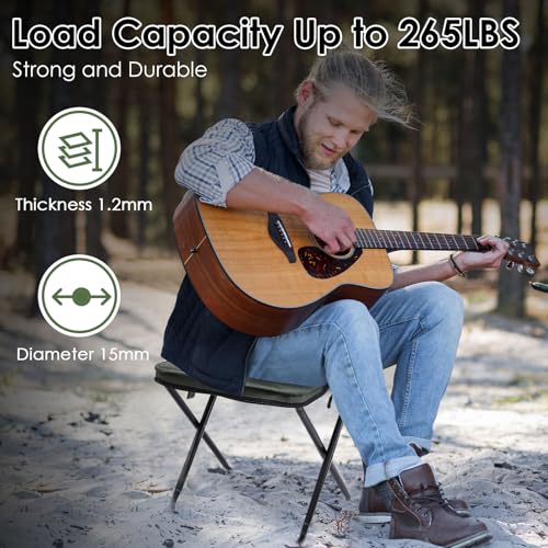 MOONCY Portable Stool, 13 Inch Small Folding Stool for Adults, Ultralight Green Camping Stools for Hiking and Fishing, Hold Up to 265 LBS - color: Green