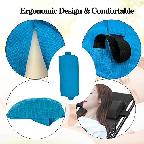 Ostlttyn Zero Gravity Chair Replacement Pillow Headrest with Elastic Band, Universal Soft Removable Padded Cushion Head Pillow, Light Blue, 14.3L' x 6.3W' x 2.3H' - color: Light Blue, size: 1 Pack