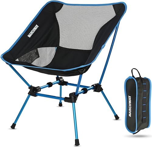 MARCHWAY Ultralight Folding Camping Chair, Heavy Duty Portable Compact for Outdoor Camp, Travel, Beach, Picnic, Festival, Hiking, Lightweight Backpacking (Sky Blue) - color: Sky Blue