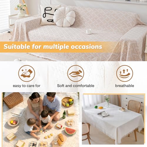 Outdoor Picnic Blanket Sandproof - Portable Lightweight T-Grid Picnic Mat for Beach, Camping, Park, Lawn, Concert & Wedding Photoshoot Indoor Bohemian Decor Machine Washabl（35x35inch 8PC）