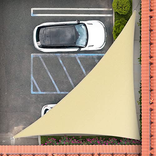 Royal Shade 8' x 16' x 17.9' Beige Right Triangle Sun Shade Sail Order to Make RTAPRT24, UPF50+ 95% UV Blockage, 200GSM Commercial Standard Heavy Duty, 3 Years Warranty (We Make Custom Size) - color: Beige, size: 8' X 16' X 17.9' Custom Size