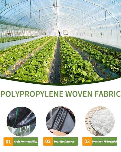 Pterying 2.6ftx100ft Weed Barrier Landscape Fabric Heavy Duty, Premium Garden Geotextile Fabric Weed Blocker for Driveway Mats Erosion Control, Weed Control Garden Cloth Ground Cover - size: 2.6FTx100FT