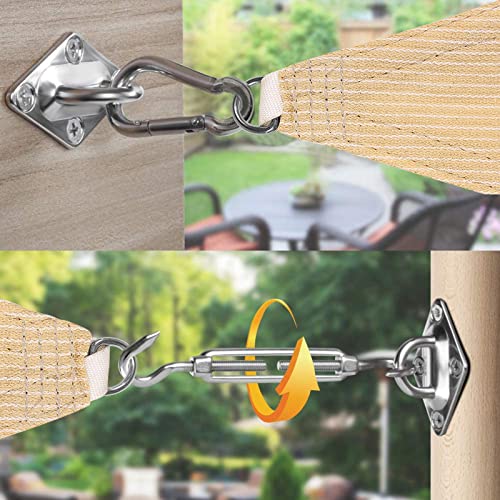 44 Pcs Shade Sail Hardware Kit with 304 Stainless Steel Wire for Rectangle Square Shade Sail Installation,6 inch Sun Shade Sail Hardware for Garden,Outdoors,DIY Crafts - size: 44 Pcs Hardware Kits+Cables for Rectangle