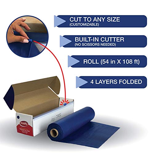 Neatiffy Disposable Plastic Table Cloth Roll | 54 in x 108 Ft Waterproof Tablecloth | Table Cover for Rectangle, Square, Round Oval Tables | Picnic, Party, Banquet, Birthdays, Weddings - Royal Blue - color: Royal Blue