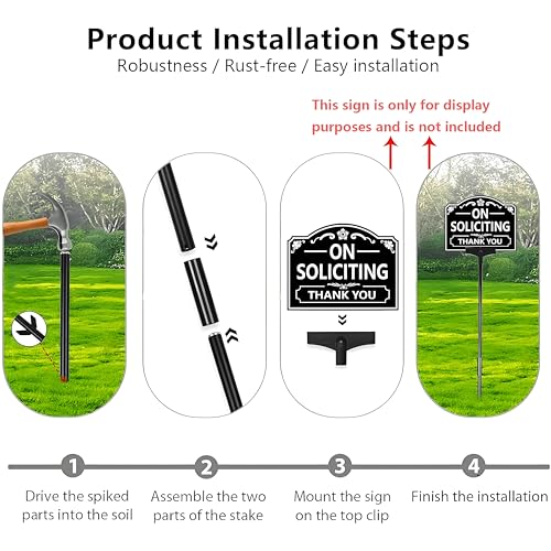 2-Pack Metal Stakes for Yard Signs, 38 Inch Yard Sign Stakes, Suitable for Yard Metal Signs with a Thickness of 7 to 31.5 mil / 0.2 to 0.8 mm,Fits Sign 7 to 14 Inch - color: Dark Black