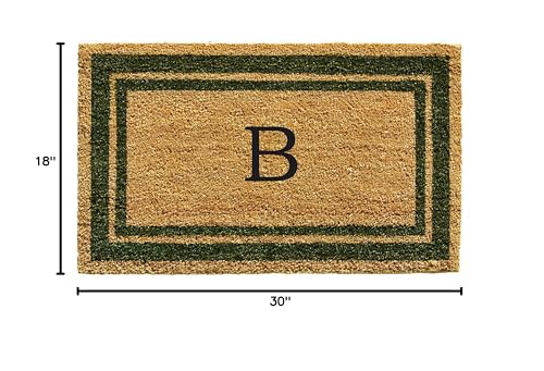 Calloway Mills 153041830B Sage Green Border 18" x 30" Monogram Doormat, (Letter B) - color: Letter B, size: 1'6" x 2'6" (Rectangular)