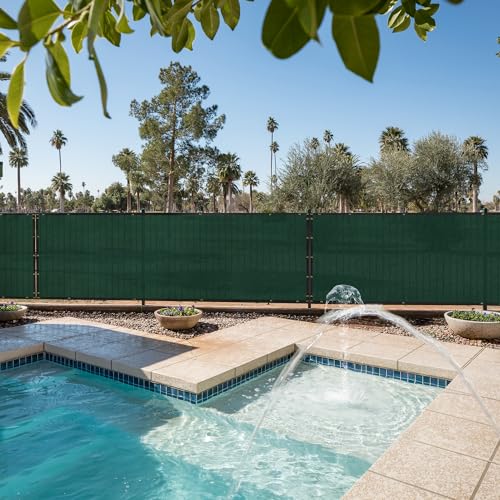 E&K Sunrise 6' x 12' Privacy Fence Screen with Grommets, Outdoor Windscreen Fence Covering Privacy Screen UV Blockage for Backyard Garden Patio, Zip Ties Included (Green) - color: Green, size: 0 6' x 12'
