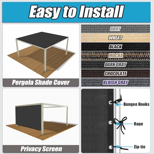 Amagenix 90% Sun Shade Cloth with Grommets, 3' x 6' Pergola Replacement Shade Cover Canopy Privacy Screen for Outdoor Patio Garden, Dark Gray (We Customized) - color: Dark Gray, size: 0 3 x 0 6 FT
