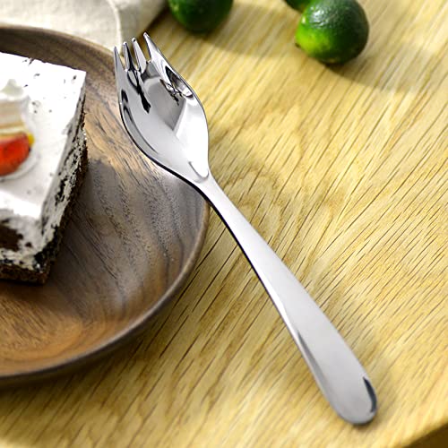 6-Pack Mini Stainless Steel Sporks, Back to school lunch supplies Fruit Appetizer Dessert Salad Flatware Set, 5.9-Inch Long(S) - size: 5.6