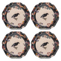 Karma, 8.75 inches Melamine Salad Plates Set of 4, Reusable Dishwasher Safe Plates for Outdoor and Indoor, Crow - color: Crow