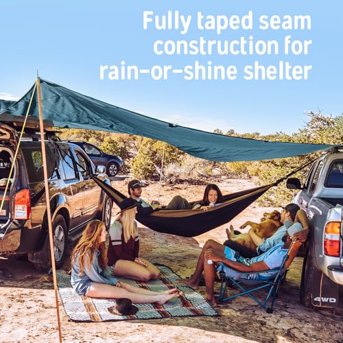 Kelty Noah’s Tarp Sun Shelter and Multi-Use Awning Rainfly, Portable Canopy UV Protection, Waterproof + Durable, 3 Sizes for Customized Pitch (12ft) - size: 12 Feet