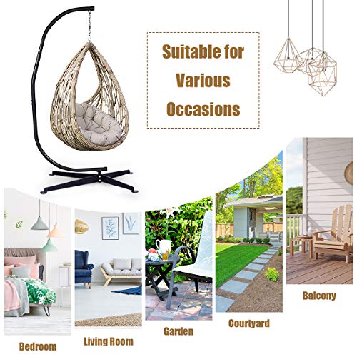 RELAX4LIFE Hammock Stand Heavy Duty Portable & Detachable C Stand for Hanging Hammock, Air Porch, Swing Chair, Outdoor & Indoor Usage