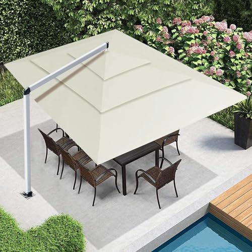 EliteShade USA Atlas 3-Tier 10x13FT Full Aluminum Cantilever Patio Umbrella for Outdoor restaurant Garden Courtyard Deck Pool and Marketing with Light,Natural - color: Natural, style: 10×13FT Atlas