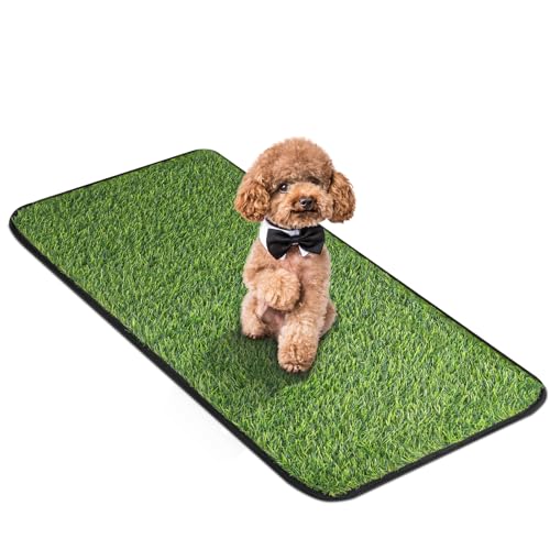 Artificial Grass Mat, Dog Grass Pee Pads, Fake Grass Pad for Pets Potty Training, Soft Grass Pad Rug, Grass Doormat with Drainage Holes, Pet Turf for Indoor Outdoor Use, Washable(15.7"*39.4") - size: 15.7"*39.4"