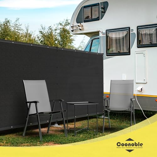 5' x 2' Black Outdoor Privacy Screen Freestanding 240 GSM Privacy Fence Panels for Outside, Pool Fences with Poles, Backyard Temporary Fencing, Privacy Wall Ground Pole Fence - color: Black, size: 5' x 2'