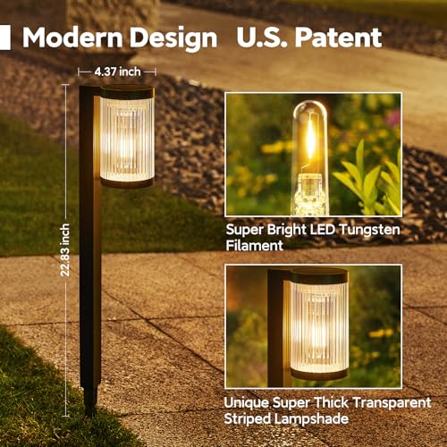 ELECLINK Solar Pathway Lights Outdoor, 6 Pack Upgraded Outdoor Solar Lights for Outside Super Bright Up to 12Hrs, IP65 Waterproof Solar Garden Lights for Yard Path Sidewalk Gifts for Women Mom Grandma - color: Warm White, size: 6 Pack