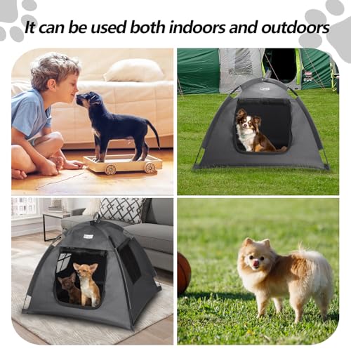 Cat Tent Outdoor/Indoor, Cat and Dog Waterproof Tent House, Outdoor Dog Bed Washable, Indoor/Outdoor Cave Nest Bed Small Dog Tent for Cat, Bunny and Small Animal (Gray, S) - size: S