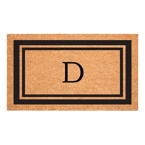 Calloway Mills 152962448 Black Border 24" x 48" Monogram Doormat (Letter D) - color: Letter D, size: 2' x 4' (Rectangular)