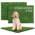 TOOKOO 2 Pack Fake Grass Pee Pad for Dogs Potty Traning - 31.5"x51.2" Replacement & Realistic Pet Artificial Grass Patch Turf Indoor Outdoor Use - size: 31.5inchx51.2inch - 2 Pack