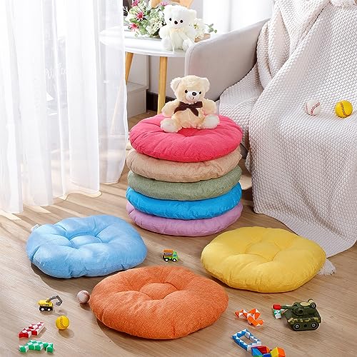 Fumete 8 Pcs 16 Inch Round Floor Cushions for Kids and Toddlers, Flexible Seating Classroom Furniture Floor Pillow for Home, Daycare, Preschool, Yoga and Meditation (Simple) - color: Simple