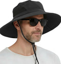 GearTOP Wide Brim Sun Hat for Men & Women, UPF 50+ Fishing Hat with Detachable Neck Flap & Face Cover Gardening Boonie Sunhat - color: Dark Gray No Flaps