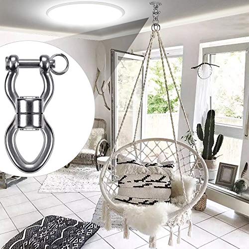 SELEWARE Silent Bearing Swing Swivel, 360° Rotational Device Hanging Accessory with Removeable Buckle for Tree Swing, Hammock Chair, Climbing Rope, Yoga, Kids Swing Swivel 1200LB Capacity, 2 Pack - color: Swivel - Style D Only, 2 Pack