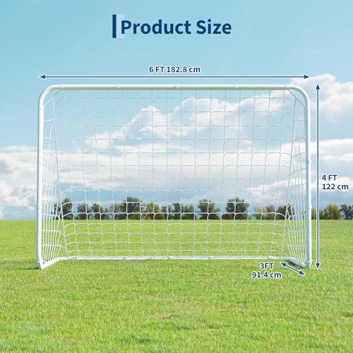 Portable Soccer Goal, Foldable Pop-Up Backyard Soccer Net with Frame and Carry Bag, Football Training Equipment Practice Training Goals for Kids & Adults, Easy Setup - size: 6x4FT(White)