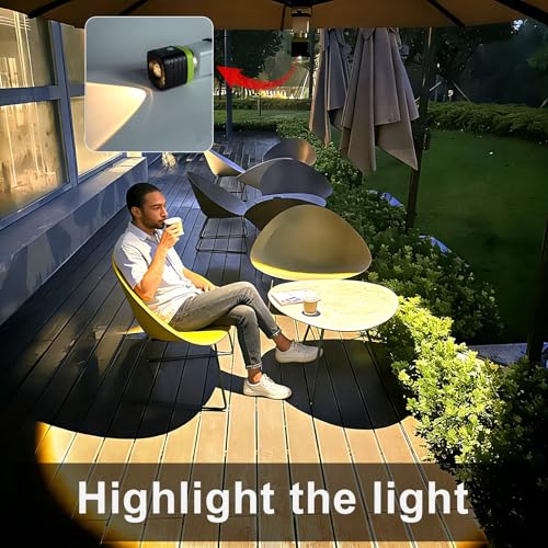 Jarxin 3PCS 3200K Warm Light LED Camping Lantern Rechargeable 1000LM, 4500mAh Power Bank, Flashlight for Hurricane Emergency, Hiking, IP44 Waterproof Lantern(Black) - style: Black/warm light