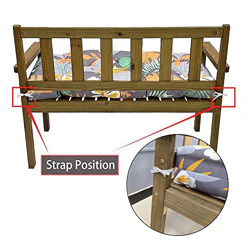 Srutirbo Waterproof Outdoor Bench Cushion, 48"x20", Swing Cushion Patio Furniture Cushions 3 Seater, for Garden Patio Furniture Lounger Bench (Flower, 48x20 in) - color: Flower