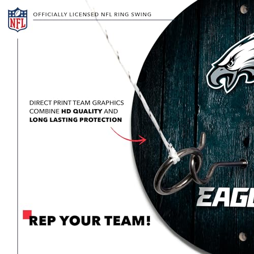 Solid Wood NFL Hook & Ring Toss Set with Direct Print HD Team Graphics – Easy Hang Hook and Ring Toss Target – Great Gift for Any Football Fan! Ring Toss Family Game for a Game Room