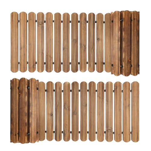 6 FT Roll Out Garden Pathway Straight 2 PCS - Non-Slip Wooden Walkway with Rounded Edges, Instant Outdoor Decoration