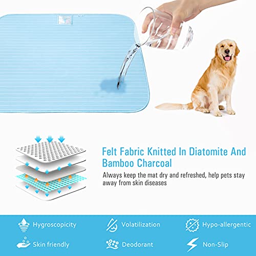 Rywell Dog Cooling Mat, Self Cooling Pad for Dogs, Arc-Chill Q-Max>0.4 Reusable Summer Pet Ice Cool Bed with Super Absorption, Machine Washable & Portable, Home & Travel -L Blue