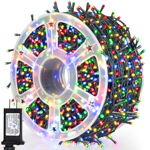 weillsnow 500 LED Multicolor Outdoor Christmas Lights, 164Ft Plug in Waterproof String Lights, 8 Modes with Memory for Outdoor Indoor Garden Halloween Christmas Decorations (Multicolor) - color: Multicolor, size: 164FT