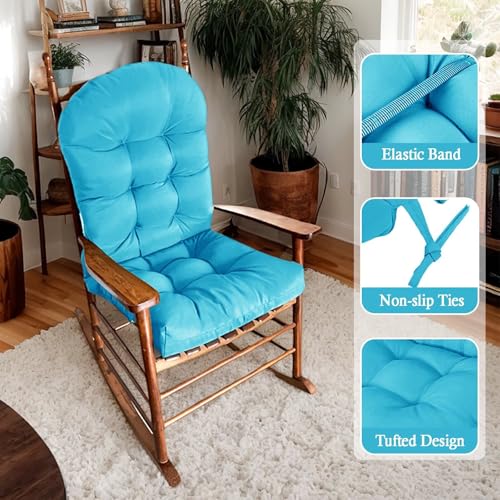 Adirondack Chair Cushion, Waterproof Outdoor Seat Cushions for Patio Furniture, Thick High Back Replacement Pad for Porch Lawn Wicker Dining Desk Chair, Rocking Chair Cushion, Teal - color: Teal