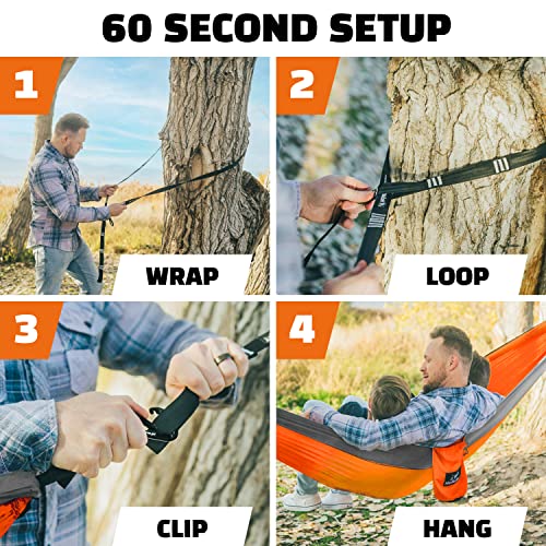 MalloMe Camping Hammock for Adults & Kids - Portable Hammocks for Outside - Hamacas para Adultos Outdoor Single & Double Two 2 Person Hammock - Hamaca/Hamacs/Amacas Heavy Duty Tree Travel Hamock - color: Army / Green, size: Large