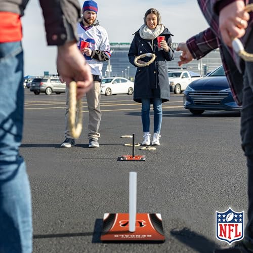 Solid Wood NFL Quoits Set with Direct Print HD Team Graphics – Tailgate Ring Toss Game – Great Gift for Any Football Fan! Ring Toss Family Outdoor Games for The Beach