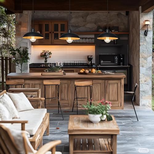 3X Battery Operated Outdoor Chandelier for Gazebo Pendant Light Industrial Hanging Lamp with Remote Decorative Lights Lantern Indoor Powered by 4*AA Batteries for Porch Pavilion Camping