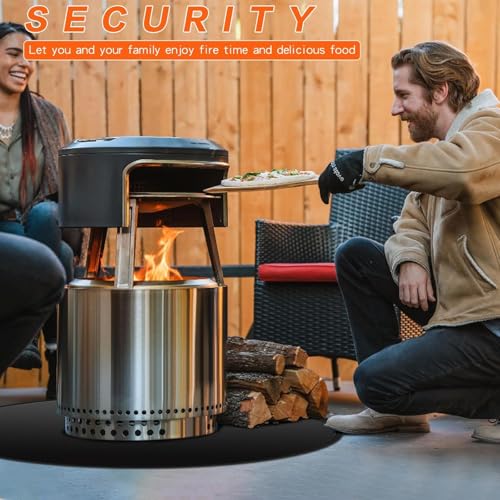Fire Pit Mat 36" Round – Fireproof Deck Protector for Fire Pits, Triple-Layer Heat Resistant Mat for Patio, Grass & Camping, Waterproof Silicone Fiberglass Grill Pad - size: 36" Round