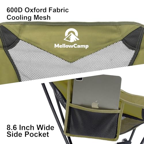 MellowCamp Camping Chair, Ultralight Folding Backpacking Hiking Chair, Compact Portable for Hiking, Camping, Backpacking, Beach, Roadtrip (Olive Green) - color: Olive Green