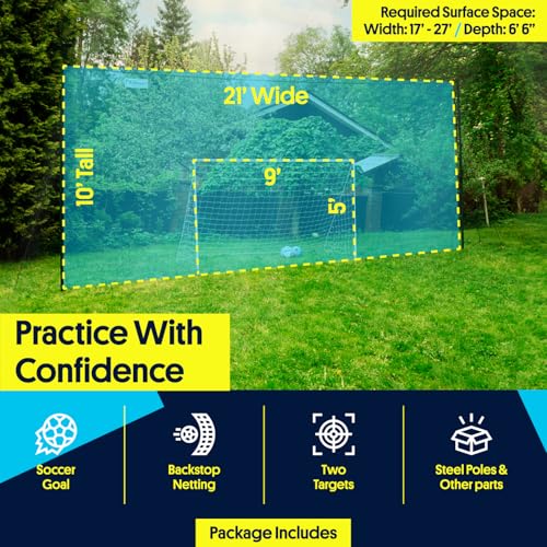Open Goaaal 3-in-1 Soccer Training Rebounder - Soccer Goal for Volley, Passing, Training - Outdoor Sports, Backyard Games - size: Standard