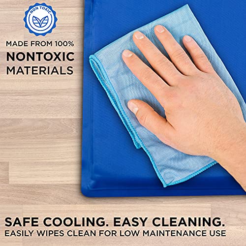 Arf Pets Dog Cooling Mat 23” x 35” Pad for Kennels, Crates, Beds, Non-Toxic, Durable Solid Self Cooling Gel No Refrigeration or Electricity Needed - size: 23 X 35