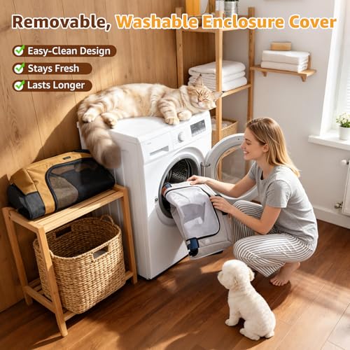 LOOBANI Foldable Dog Playpen for Small Dogs- Indoor/Outdoor Puppy Playpen with Removable Washable Fabric Enclosure, Sturdy Steel Frame & 690D Oxford Cloth,Portable Crate for Puppies & Cats,32"x24"x22" - color: Black-Brown