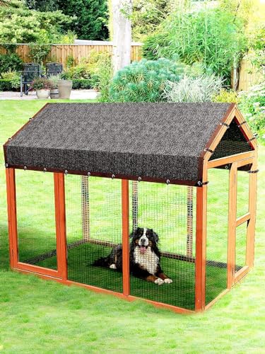 10ft x 10ft Dog Kennel Cover - Black Mesh Sunblock Shade Panel - UV Resistant Net for Outdoor Kennel