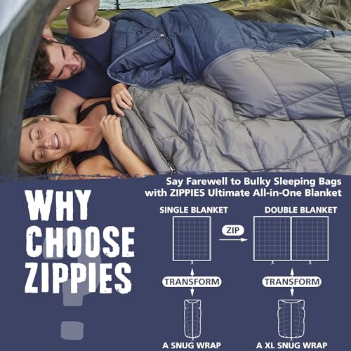 AlphaBeing Inflatable Lounger NAVY and ZIPPIES 3M Thinsulate Insulation Puffy Camping Blankets