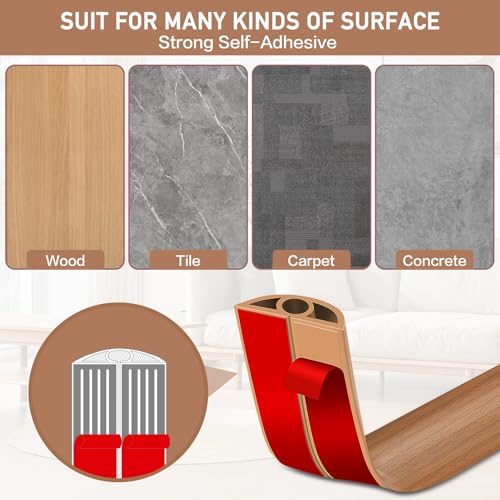 Floor Cord Cover Self Adhesive Cord Hider Floor Extension Cord Covers for Floor Power Cord Protector Cable Management Prevent Cable Trips Cable Cavity 0.32" W x 0.32" H (Light Brown Wood, 10Ft) - color: Light Brown Wood, size: 0.79" x 10'