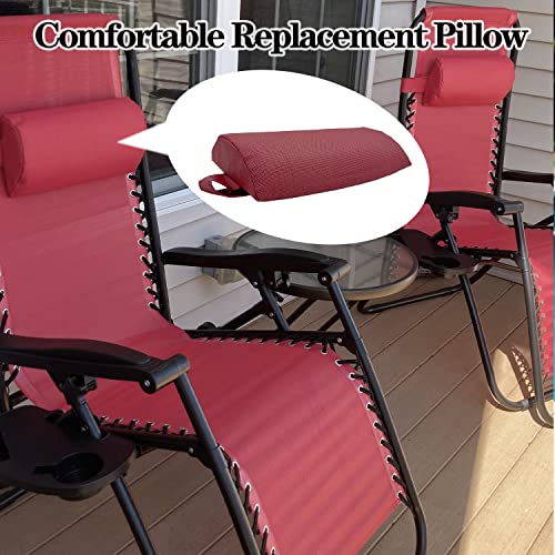 Ostlttyn Zero Gravity Chair Replacement Pillow Headrest with Elastic Band, Universal Soft Removable Padded Cushion Head Pillow for Zero Gravity Lounge Chair, Folding Patio Lawn Recliner Chair, Red - color: Red, size: 1 Pack