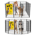 Dog Playpen 42 inch 12 Panels for Indoor & Outdoor Use – Heavy-Duty Metal Pet Fence with Ground Stakes, Rounded Ball Tops for Safety, Stable & Foldable Design, Easy to Assemble - size: 42inch, style: 12 Panels