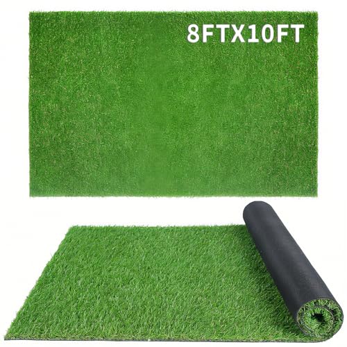 XLX TURF Realistic Artificial Turf Grass 8 FT X 10 FT - Large Fake Grass Carpet Indoor Outdoor Rug for Patio Balcony Dogs Pets Kennel Flooring Kids Playground - Low Pile - size: 8' x 10' (Rectangular)