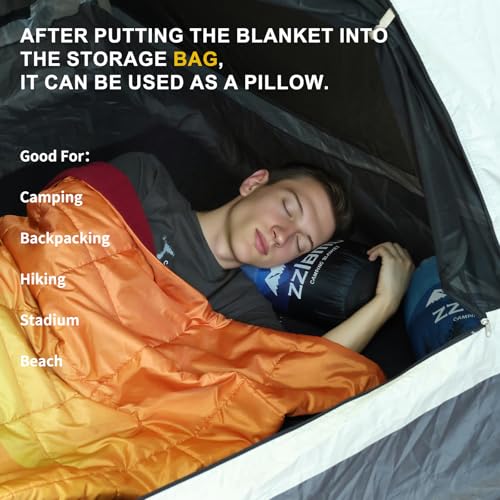 zzlamb Hooded Outdoor Blanket,Waterproof Camping Blanket Polar Fleece,Windproof Portable Warm for Stadium,Sports,Picnic,Beach,Car,Pets,56x75in Fiery Ridge Fade - color: Fiery Ridge Fade
